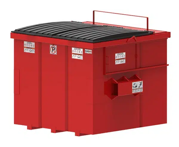 Modèle de conteneur de 4 verges compact pour gestion des matières résiduelles.