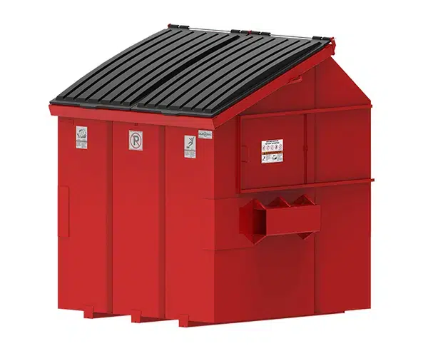 Grand conteneur de 8 verges pour collecte commerciale et multi-logements.